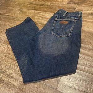 Wrangler Retro Slim Boot Jeans Men 38x33 Blue Western Cowboy Denim Bootcut 77MWZ